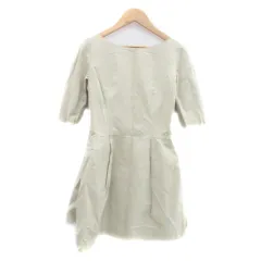バナーバレット Banner Barrett ワンピース ラウンドネック 五分袖 ミニ丈 リボン 麻 リネン混 38 M ベージュ /HO42のサムネイル