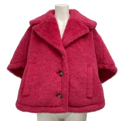 Max Mara(マックスマーラ) ポンチョ サイズSM レディース美品 テディベア ケープ 23473601376 ピンク アルパカのサムネイル