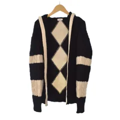 サンローラン パリ SAINT LAURENT PARIS 19SS ボタンレス フーデッド ケーブルニット カーディガン M 黒 ブラック 587043のサムネイル