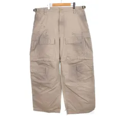 バレンシアガ BALENCIAGA 23年 LARGE CARGO ラージカーゴ パンツ ダメージ加工 52 ベージュ 773255 ☆AA★のサムネイル
