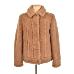 マックスマーラ MAX MARA テディベア キャメル シルク ジャケット ボア 42 茶 ブラウン 23108604396 ☆AA★のサムネイル