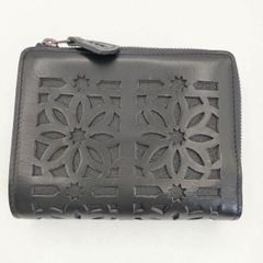 KENZOブラック 花刺繍 二つ折り財布 - メルカリ
