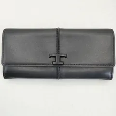 TOD'S Tタイムレス レザー ロングウォレット トーンオントーン カーフレザー 定価102300円 長財布 ブラック レディース トッズ【中古】6-0628G∞のサムネイル