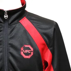 【名作2018AW】UFC トラックジャケット メンズ S M ブラック レッド オフィシャル アルティメットファイティング ジャージ 刺繍ロゴ フルジップ ジップアップ 切替 USED訳あり品 アメリカ古着