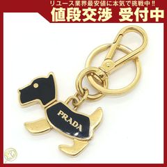 PRADA プラダ キーホルダー ネコ 猫 バッグチャーム ゴールド ブラック