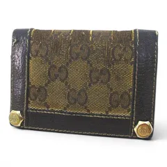 グッチ GUCCI 154165 203437 GG キャンバス カードケース 名刺入れ ブラウン 茶系 キャンバス レザーのサムネイル