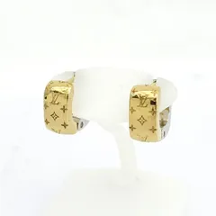 LOUIS VUITTON / ルイヴィトン ◆ブックレドレイユ ナノグラム ピアス ゴールド シルバー M00397 【イヤリング/ピアス】ブランド【中古】のサムネイル