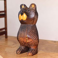 くま 熊 木彫 オブジェ 置物 インテリア 工芸品 美術品 A3072 - メルカリ