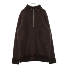 RAF SIMONS (ラフシモンズ) 22AW Reversible Fisherman Sweater ハーフジップ フィッシャーマン ニットセーター ブラウン 222-841のサムネイル
