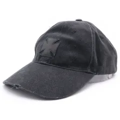 VETEMENTS (ヴェトモン) LEATHER BIKER CROSS CAP レザー バイカー クロス キャップ ブラックのサムネイル