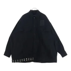 RAF SIMONS (ラフシモンズ) Big fit jacket with leather fringes and studs レザーフリンジ&スタッズ デニムジャケット ブラック 231-725のサムネイル