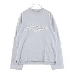 Acne Studios (アクネ ストゥディオズ) コットン 3D ロゴエンブロイダリー コットン 長袖Tシャツ カットソー グレー CL0369のサムネイル