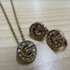 ジバンシイ ネックレス Gロゴ ラインストーン ゴールドカラー 【444 