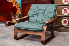 FUJI FURNITURE フジファニチア 1人掛けレトロ ヴィンテージ 冨士ファニチアFUJI FURNITURE 本革 1人掛けソファ 1PソファB - メルカリ
