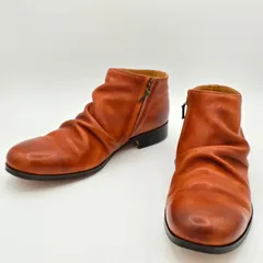 PADRONE パドローネ サイドジップ 40 レザーショートブーツ 日本製 ブラウン 本革 ドレープブーツ メンズのサムネイル