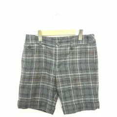 グリーンレーベルリラクシング ユナイテッドアローズ green label relaxing パンツ ハーフ ショート チェック ウール ジップフライ S グレー ブラック 灰 黒 /TT42のサムネイル