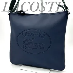 【B5776】 LACOSTE ラコステ ショルダーバッグ PVC ネイビー グリーン バイカラー クロスボディ シルバー金具 ファスナーのサムネイル