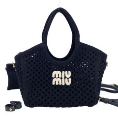 miu miu クロシェ編み メッシュ アイビーショルダー ブラック - メルカリ