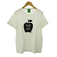 ビームスティ BEAMS T Tシャツ りんご ロゴ フロッキープリント 半袖 S 白 ホワイト 0706のサムネイル