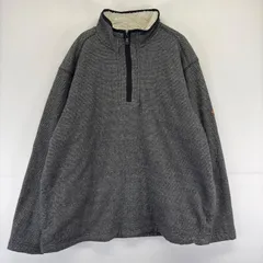 古着 オービス ORVIS ニット ハーフジップ 大きいサイズ プルオーバー ボアライナー ワンポイントロゴ トレーナー XL  ブラック系 メンズのサムネイル
