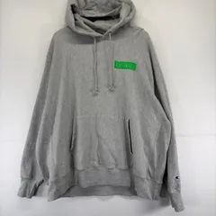 古着 チャンピオン Champion パーカー リバースウィーブ プリント スウェット 大きいサイズ 2XL グレー メンズのサムネイル