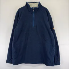 古着 オービス ORVIS ニット ハーフジップ 大きいサイズ プルオーバー ボアライナー ワンポイントロゴ トレーナー XL  ネイビー メンズのサムネイル
