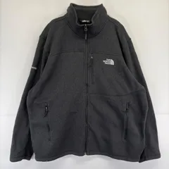 古着 ザ・ノースフェイス THE NORTH FACE ニット フルジップ 大きいサイズ ワンポイント 刺繍 フリース ジャケット 2XL  ブラック メンズのサムネイル