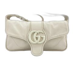 美品】GUCCI(グッチ) ショルダーバッグ ホワイト レザー - メルカリ