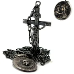 【祈りを纏う、漆黒の系譜】　JAM HOME MADE　ネックレス ジーザス スカル ロザリオ シルバー925 燻し加工　48cmのサムネイル