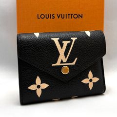 ルイヴィトン モノグラム アンプラント ヴィクトリーヌ 黒 折り財布
