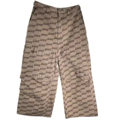 バレンシアガ BALENCIAGA BBロゴ 総柄デタッチャブルカーゴワイドパンツ 704423 ベージュ コットン メンズ カーゴパンツのサムネイル