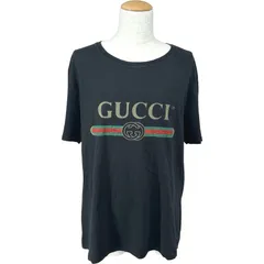 グッチ GUCCI ロゴプリント半袖Tシャツ 440103 ブラック コットン メンズ 半袖Ｔシャツのサムネイル