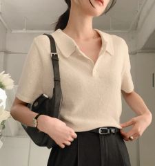 アパルトモン L'Appartement 麻混スキッパー半袖ニット ベイクルーズ