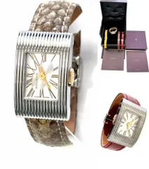 極美品　BOUCHERON　ブシュロン　リフレ　ウォッチ　K18 SS　ギャラ付き 完備　パイソン クロコ　レザーベルト　替えベルト　時計のサムネイル