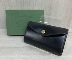 極美品 黒羽 CROW 三つ折り財布 ブラック サドルプルアップレザー 日本