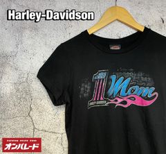 Harley-Davidson ハーレーダビッドソン 1 Mom Tシャツ ピンク炎 グラフィック Y2K