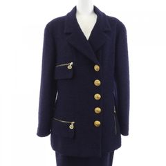 CHANEL シャネル コーティング ニット ブルゾン ライダース ジャケット 