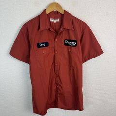 良品!schott ショット スカル刺繍ワークシャツ(L)バーガンディ色