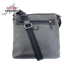 良品 COACH オプアート レザー ショルダーバッグ 70248 ビジネス