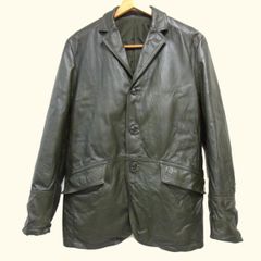 00s☆PPFM リアル レザージャケット サイズM カーキ テーラード 古着