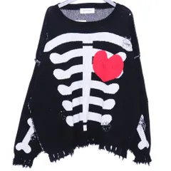 DISCOVERED LAME BONE & HEART KNIT サイズ3 ブラック DC-AW24-LEKN-01のサムネイル