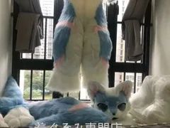狼 犬 猫 着ぐるみ ヘッド ケモノ ファースーツ ぬいぐるみ コスプレ コスチューム Kurumi 一点物 D217のサムネイル