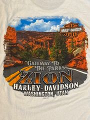 Harley-Davidson　ハーレーダビッドソン 2XL ホワイト　ビンテージ　ヴィンテージ　tシャツ　バイカー　アメリカ　レッドウィング　ビッグサイズ　ゆるダボ　大きいサイズ