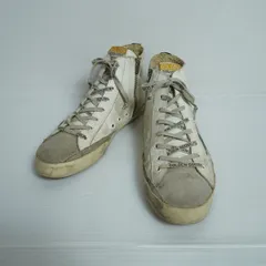 GOLDEN GOOSE ゴールデングース FRANCY ヴィンテージ加工 ハイカット スニーカー シューズ サイドジップ 白 サイズ42 4128Q★4のサムネイル