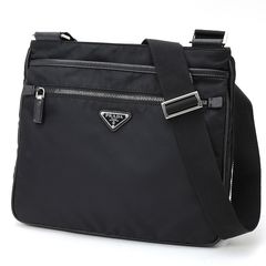 プラダ / PRADA Re-Nylon × サフィアーノレザー ショルダーバッグ