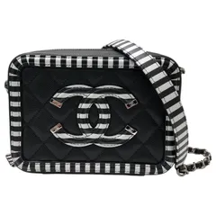 シャネル CHANEL CCフィリグリーミニバニティバッグ A84452 27番台 ブラック×ホワイト キャビアスキン レディース ショルダーバッグのサムネイル