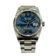 ♪ ROLEX ロレックス 16200 デイトジャスト Y番 ローマン ブルー文字盤 ステンレス スチール 36mmのサムネイル