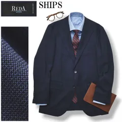 【美品】 シップス SHIPS レダ アクティブ REDA ACTIVE シングル 段返り3B アンコンジャケット テーラードジャケット ブレザー 春夏 48 ネイビー メンズのサムネイル