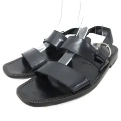 プラダ PRADA サンダル ミュール ダブルストラップ レザー 皮革 9 29cm 黒 ブラック ■IBO100のサムネイル