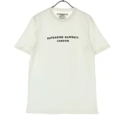 美品 KATHARINE HAMNETT LONDON キャサリンハムネットロンドン 日本製 英字プリント 半袖 Tシャツ M ホワイト レディース 古着のサムネイル